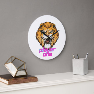 lion wall clock 