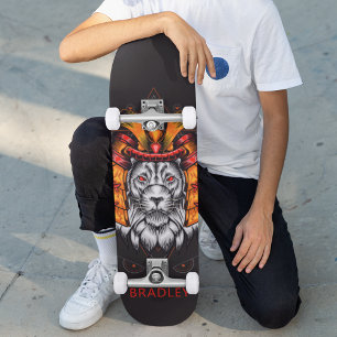 Lion Warrior Custom Personalised Name Skateboard