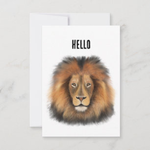 lion watercolor Leo king safari animal jungle cat Card