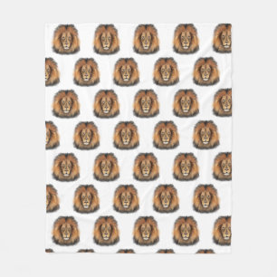 lion watercolor Leo king safari animal jungle cat Fleece Blanket