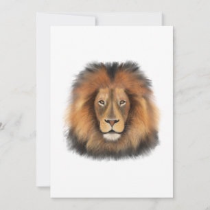 lion watercolor Leo king safari animal jungle cat Invitation