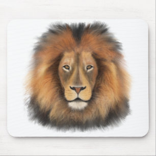 lion watercolor Leo king safari animal jungle cat Mouse Mat