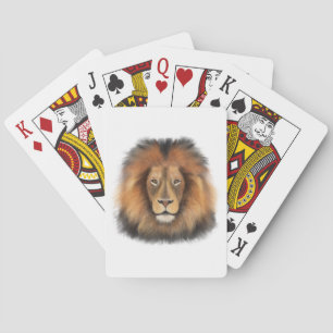lion watercolor Leo king safari animal jungle cat Playing Cards