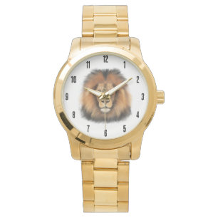 lion watercolor Leo king safari animal jungle cat Watch