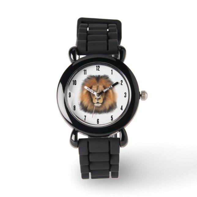 lion watercolor Leo king safari animal jungle cat  Watch (Front)
