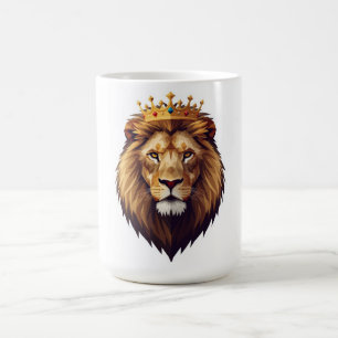 "Lion wearing a golden crown Coffee Mug
