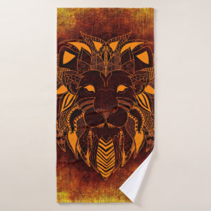 Lion wild animal abstract bath towel