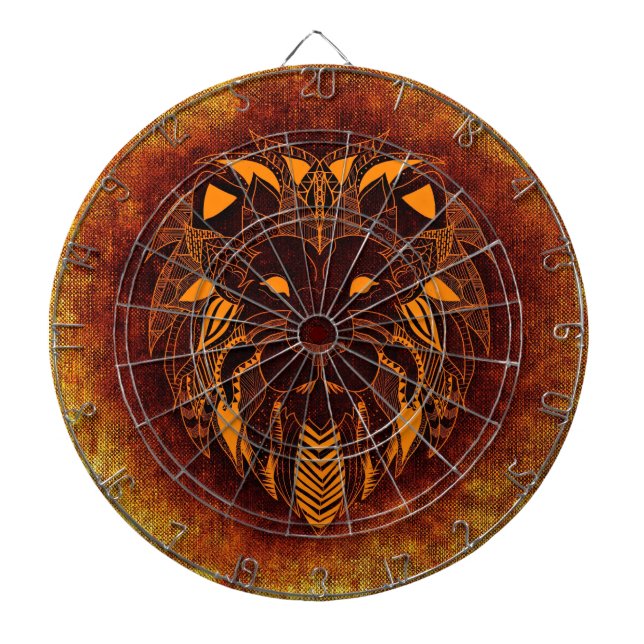 Lion wild animal abstract dartboard (Front)