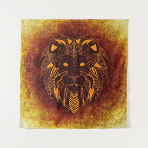 Lion wild animal abstract tapestry