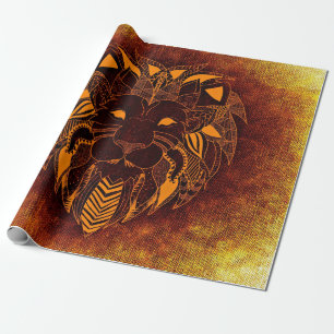 Lion wild animal abstract wrapping paper