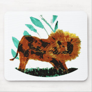 Lion Wild Animal Big Cat Mouse Mat