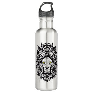 Lion Wild Animal Nature Illustration Art Tattoo 710 Ml Water Bottle