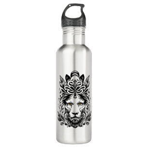 Lion Wild Animal Nature Illustration Art Tattoo 710 Ml Water Bottle