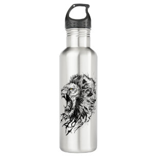 Lion Wild Animal Nature Illustration Art Tattoo 710 Ml Water Bottle