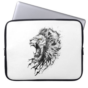 Lion Wild Animal Nature Illustration Art Tattoo Laptop Sleeve