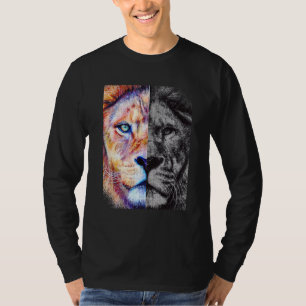 Lion Wild Cat Colourful Animal King Jungle Motivat T-Shirt