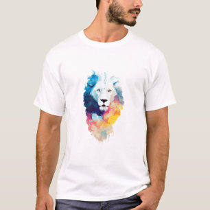 Lion Wild Nature Animal Colours Art Paint T-Shirt