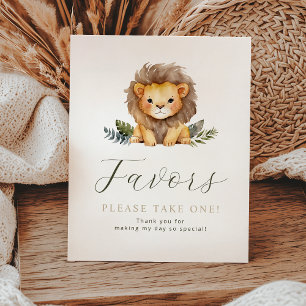 Lion Wild One Birthday Favours Sign