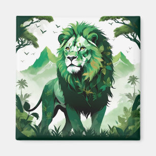 Lion Wildlife Animal Nature Environment Jungle Art Magnet