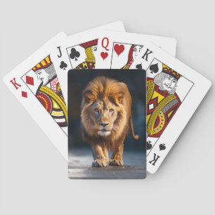 Lion Wildlife Animal On Street Outdoors  Playing Cards
