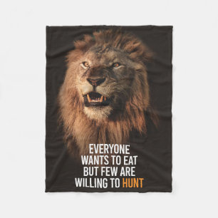 Lion Willing To Success Fleece Blanket