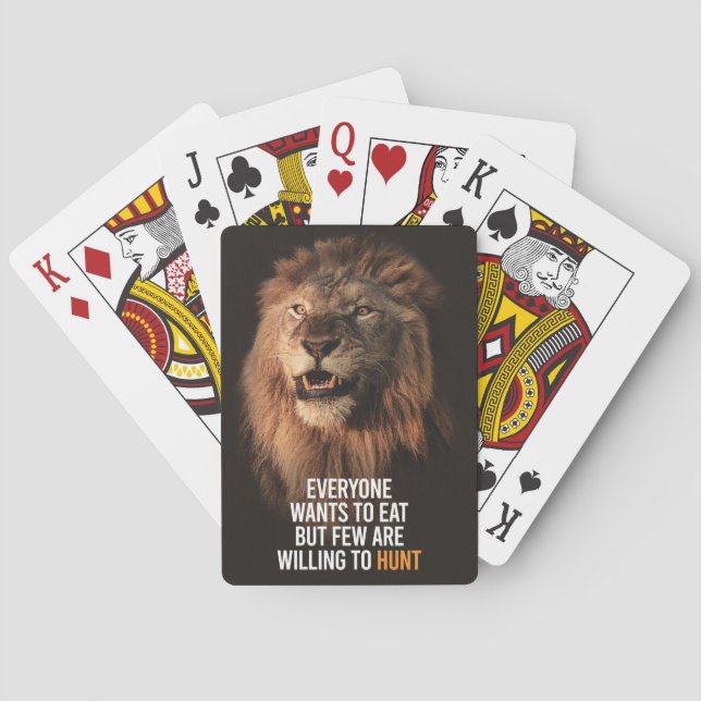 Lion Willing To Success Playing Cards (Back)