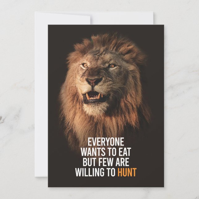 Lion Willing To Success Thank You Card (Front)