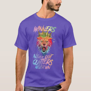 Lion Winners Never Quit Beast Boxing Workout Mma T-Shirt