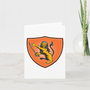 Lion With A Sword Card