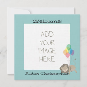 Lion with Balloons Announcement