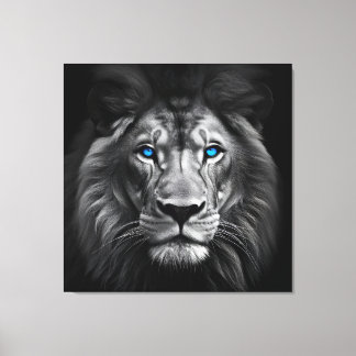 Lion with Blue Eyes  Canvas Print