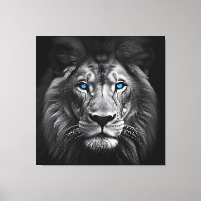 Lion with Blue Eyes  Canvas Print (Front)