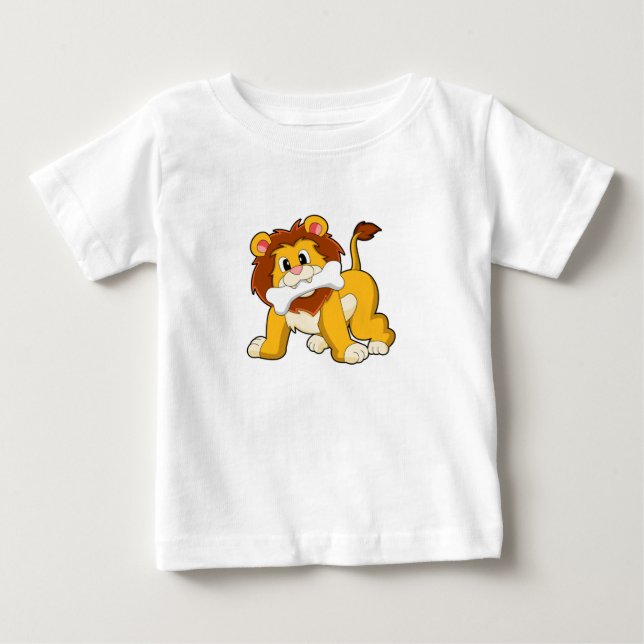 Lion with Bone Baby T-Shirt (Front)