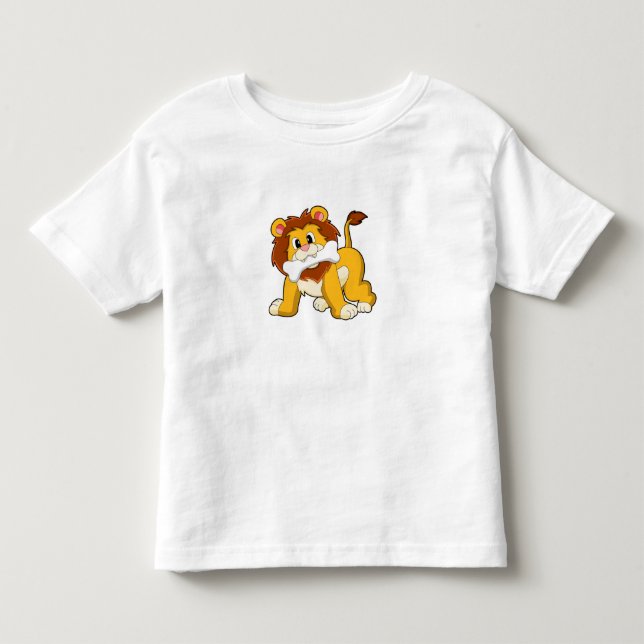Lion with Bone Toddler T-Shirt (Front)