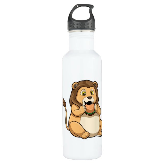 Lion with Burger 710 Ml Water Bottle (Front)