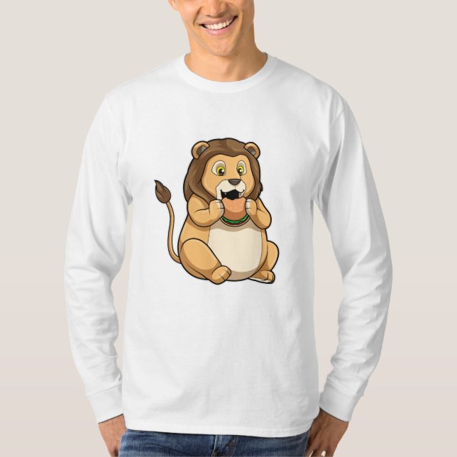 Lion with Burger T-Shirt (Front)