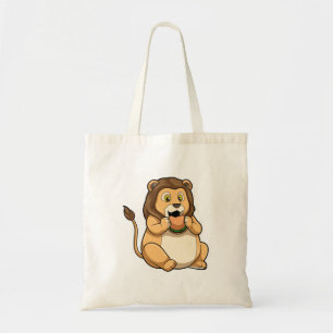 Lion with Burger Tote Bag