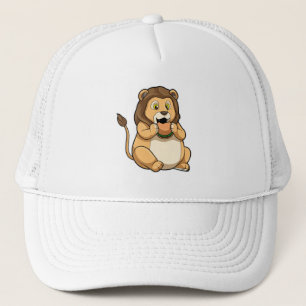 Lion with Burger Trucker Hat