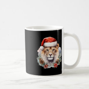 Lion With Christmas Hat South Africa Safari Animal Coffee Mug