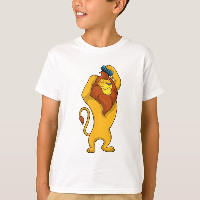 Lion with Comb T-Shirt (Front)