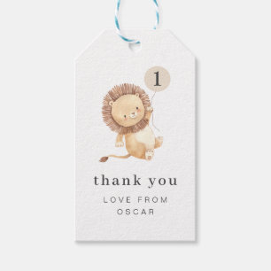 Lion with Cream Balloon Gift Tag