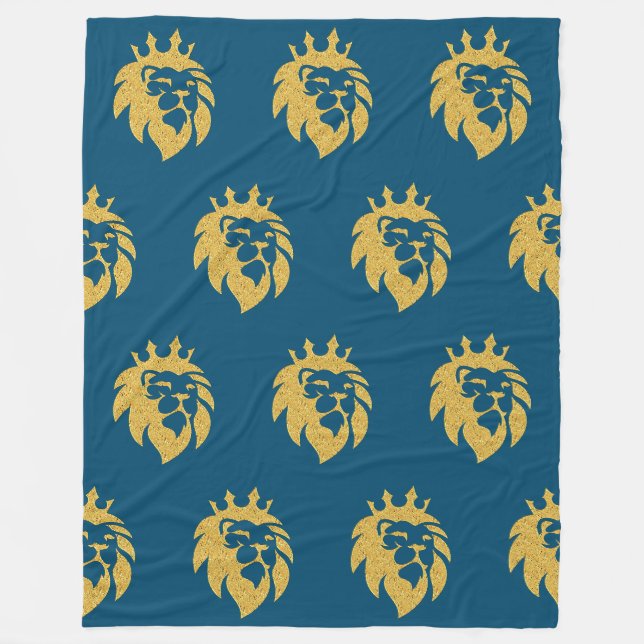 Lion With Crown - Gold Style 1 Fleece Blanket (Front)