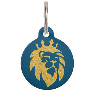 Lion With Crown - Gold Style 1 Pet Tag