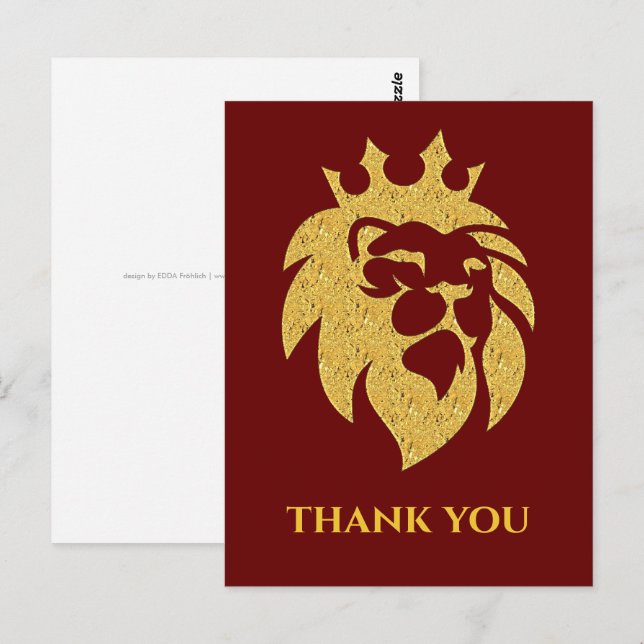 Lion With Crown - Gold Style 1 Postcard (Front/Back)