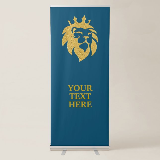 Lion With Crown - Gold Style 1 Retractable Banner (Front)