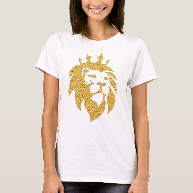 Lion With Crown - Gold Style 1 T-Shirt (Front)