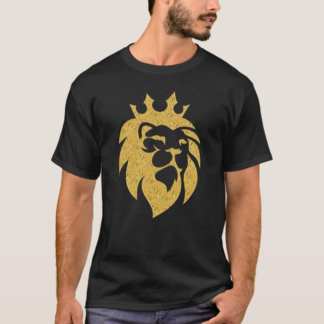 Lion With Crown - Gold Style 1 T-Shirt (Front)