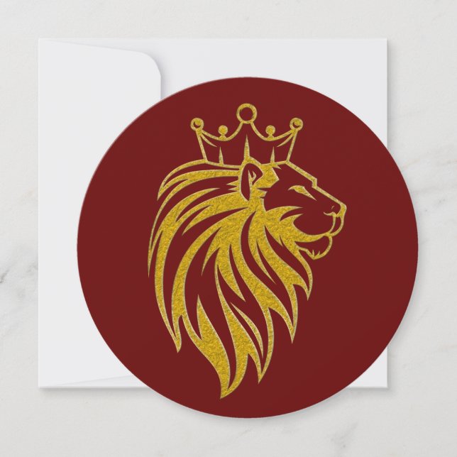 Lion With Crown - Gold Style 2 (Front)