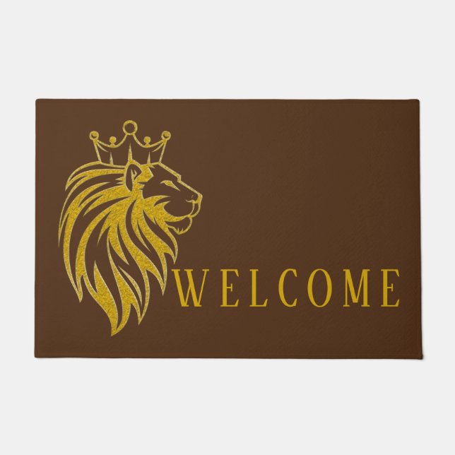 Lion With Crown - Gold Style 2 Doormat (Front)