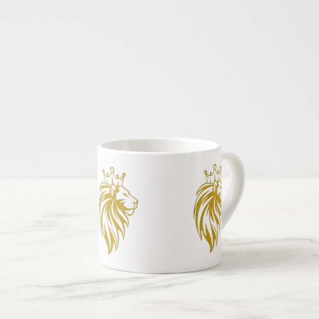 Lion With Crown - Gold Style 2 Espresso Cup (Front Right)